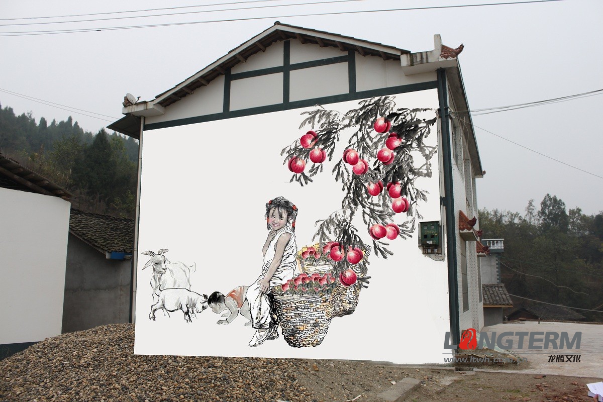 西充縣文化墻墻繪設計